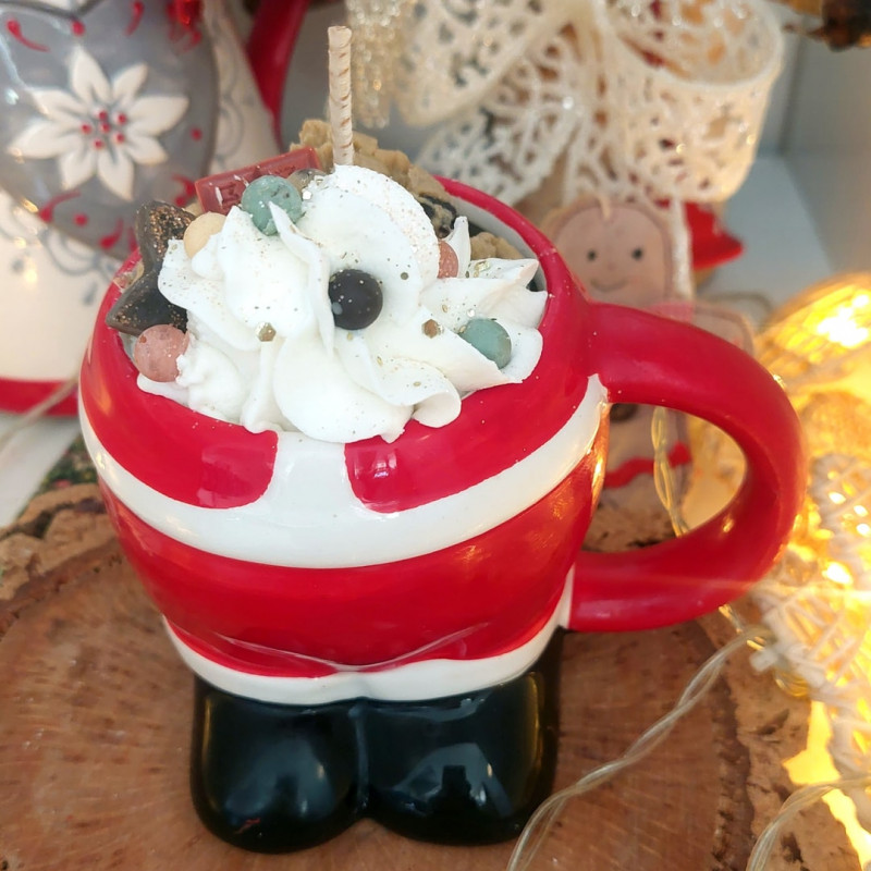 Bougie Mug pieds du Père Noël "Cookies Chocolat"